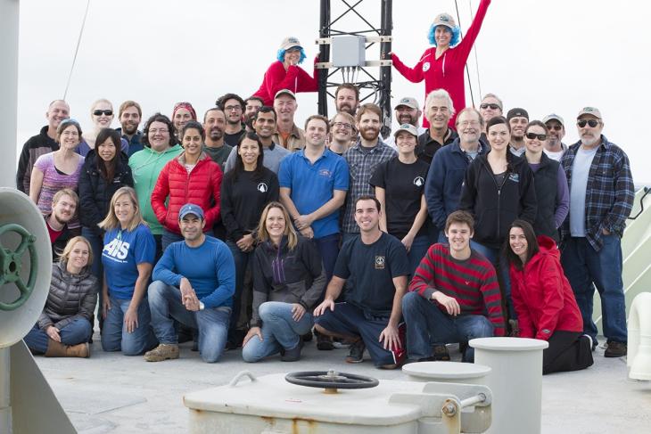 The NAAMES science crew on the North Atlantic, in Dec. 2015.